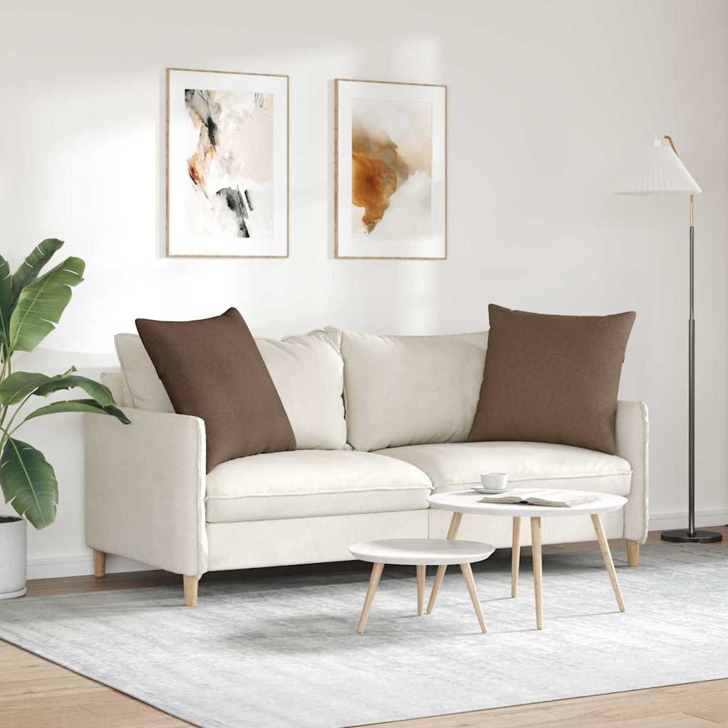 vidaXL Poduszki na sofę 2 pcs Brązowy 60 x 60 cm tkanina