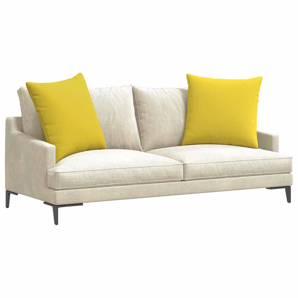 vidaXL Poduszki na sofę 2 pcs Jasnożółty 60 x 60 cm tkanina
