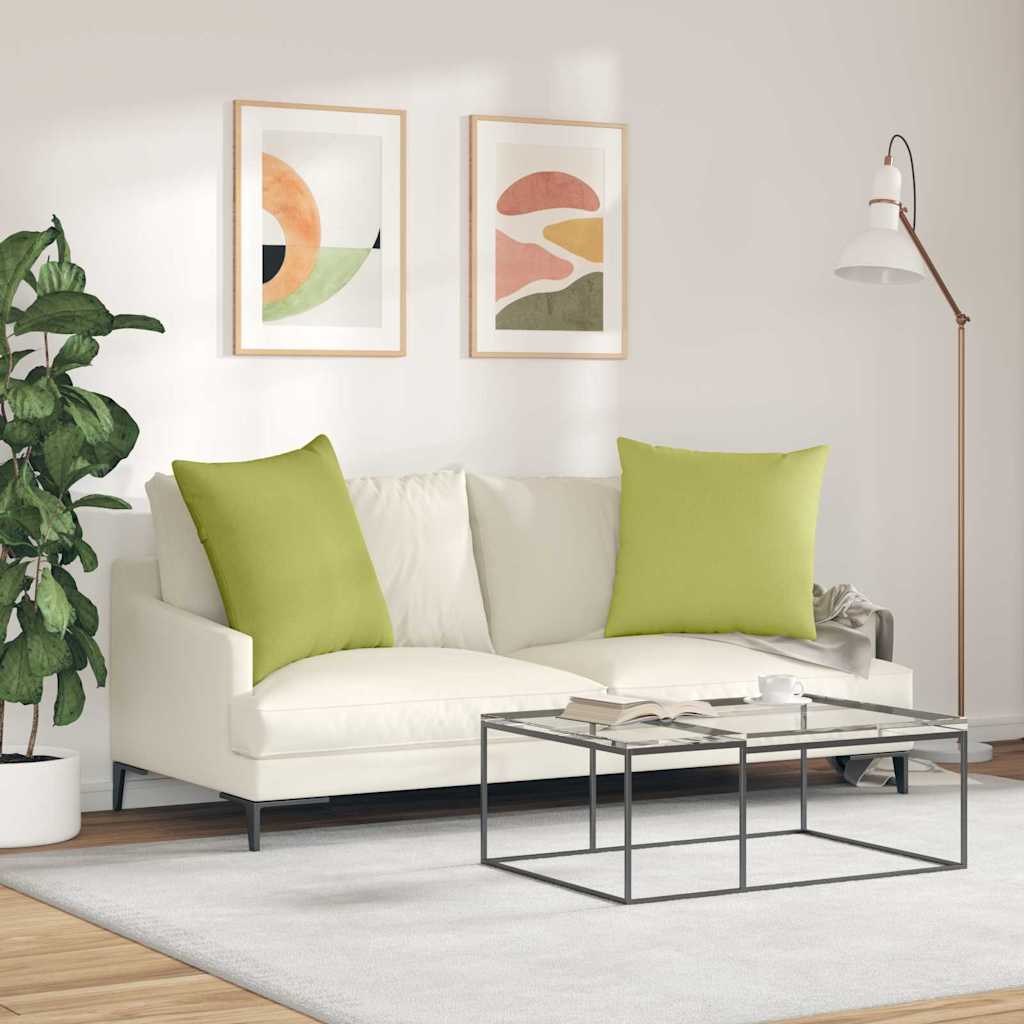 vidaXL Poduszki na sofę 2 pcs Jasnozielony 60 x 60 cm tkanina