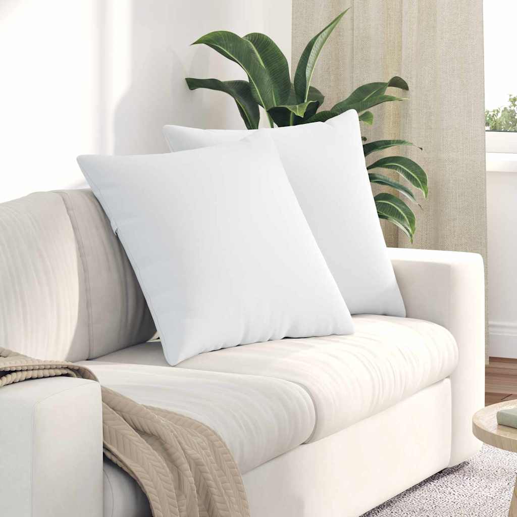 vidaXL Poduszki na sofę 2 pcs Biały 60 x 60 cm tkanina