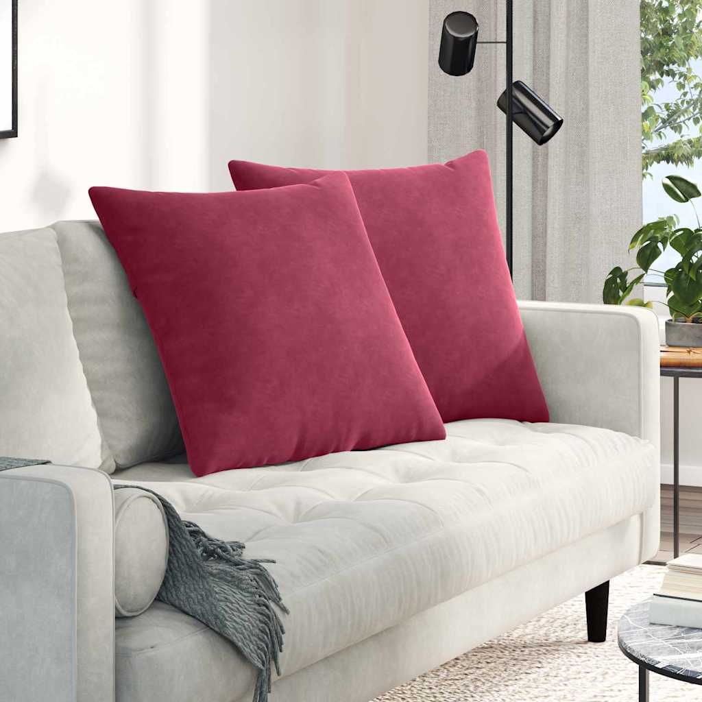 vidaXL Poduszki na sofę 2 pcs Czerwone wino 60 x 60 cm