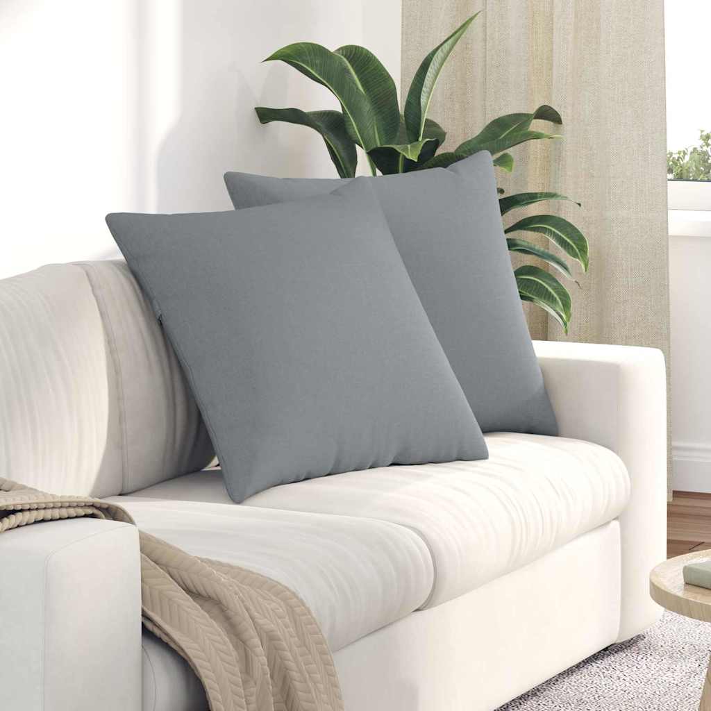 vidaXL Poduszki na sofę 2 pcs Jasnoszary 80 x 80 cm tkanina