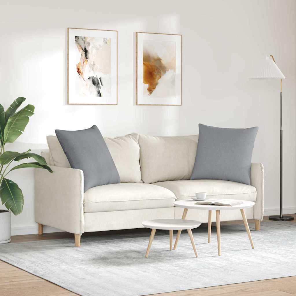 vidaXL Poduszki na sofę 2 pcs Jasnoszary 80 x 80 cm tkanina