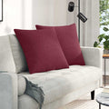 vidaXL Poduszki na sofę 2 pcs Czerwone wino 80 x 80 cm tkanina