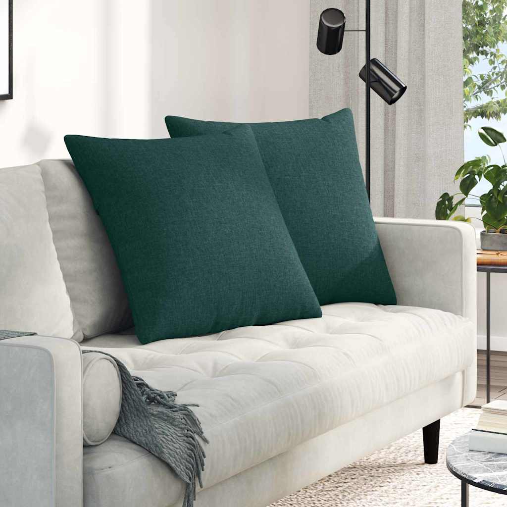 vidaXL Poduszki na sofę 2 pcs Ciemna zieleń 80 x 80 cm tkanina