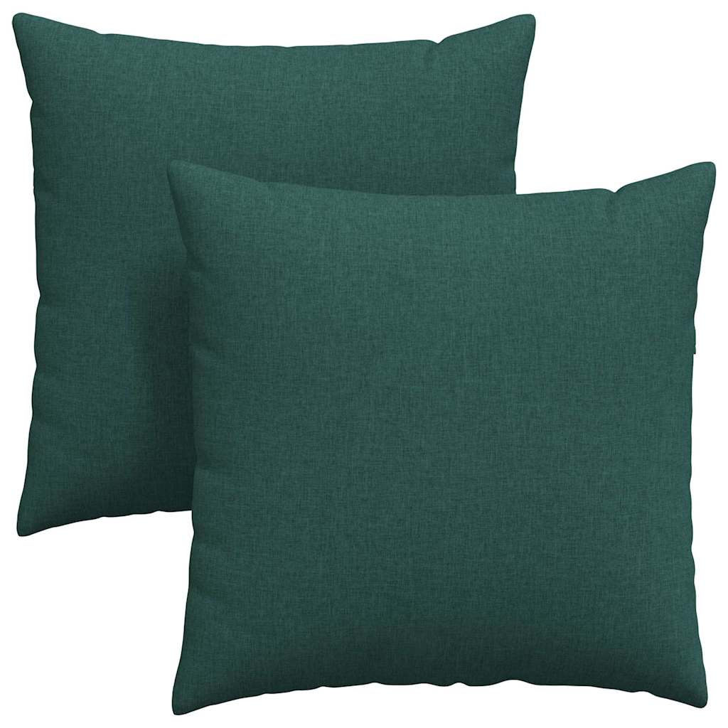 vidaXL Poduszki na sofę 2 pcs Ciemna zieleń 80 x 80 cm tkanina
