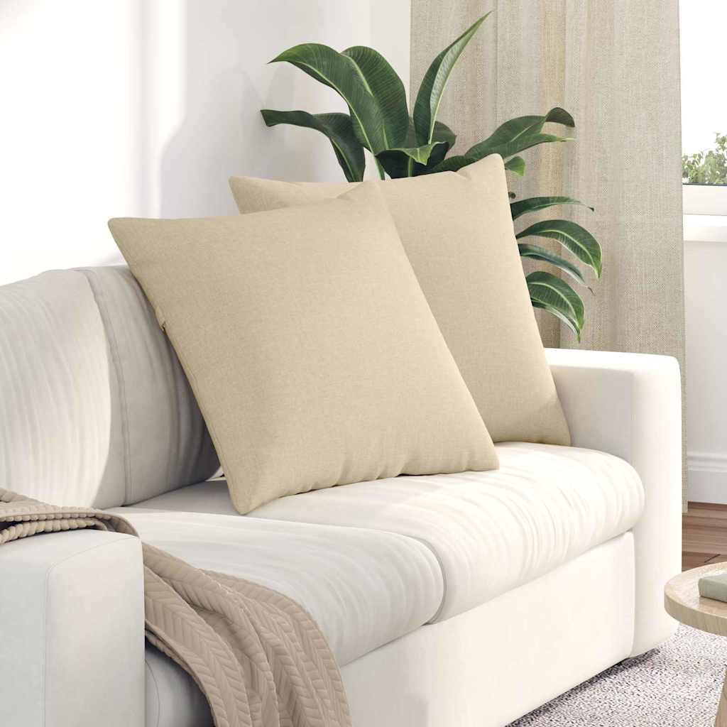 vidaXL Poduszki na sofę 2 pcs Kremowy 80 x 80 cm tkanina