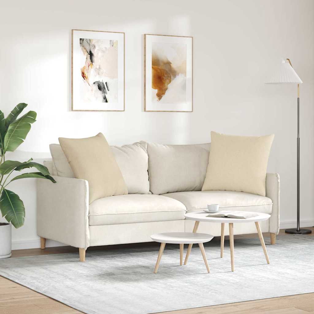 vidaXL Poduszki na sofę 2 pcs Kremowy 80 x 80 cm tkanina