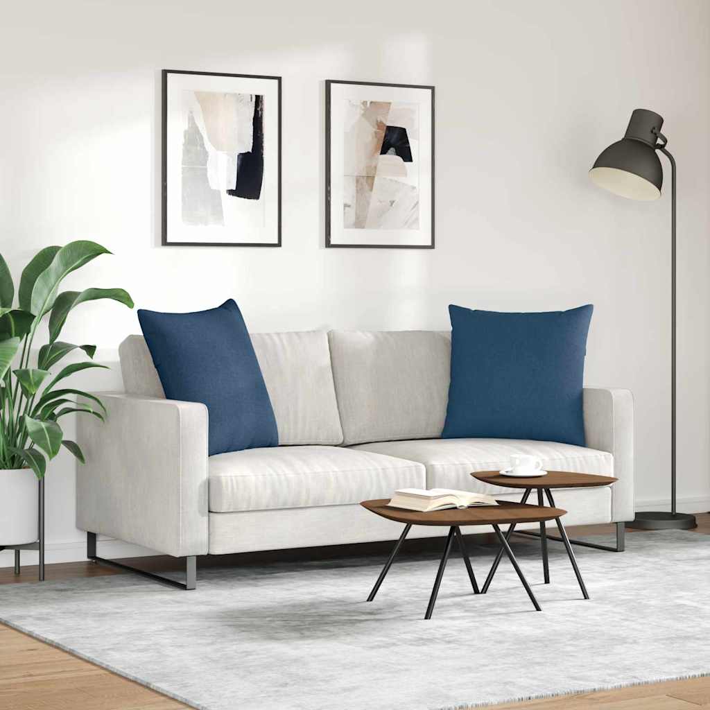 vidaXL Poduszki na sofę 2 pcs Niebieski 80 x 80 cm tkanina