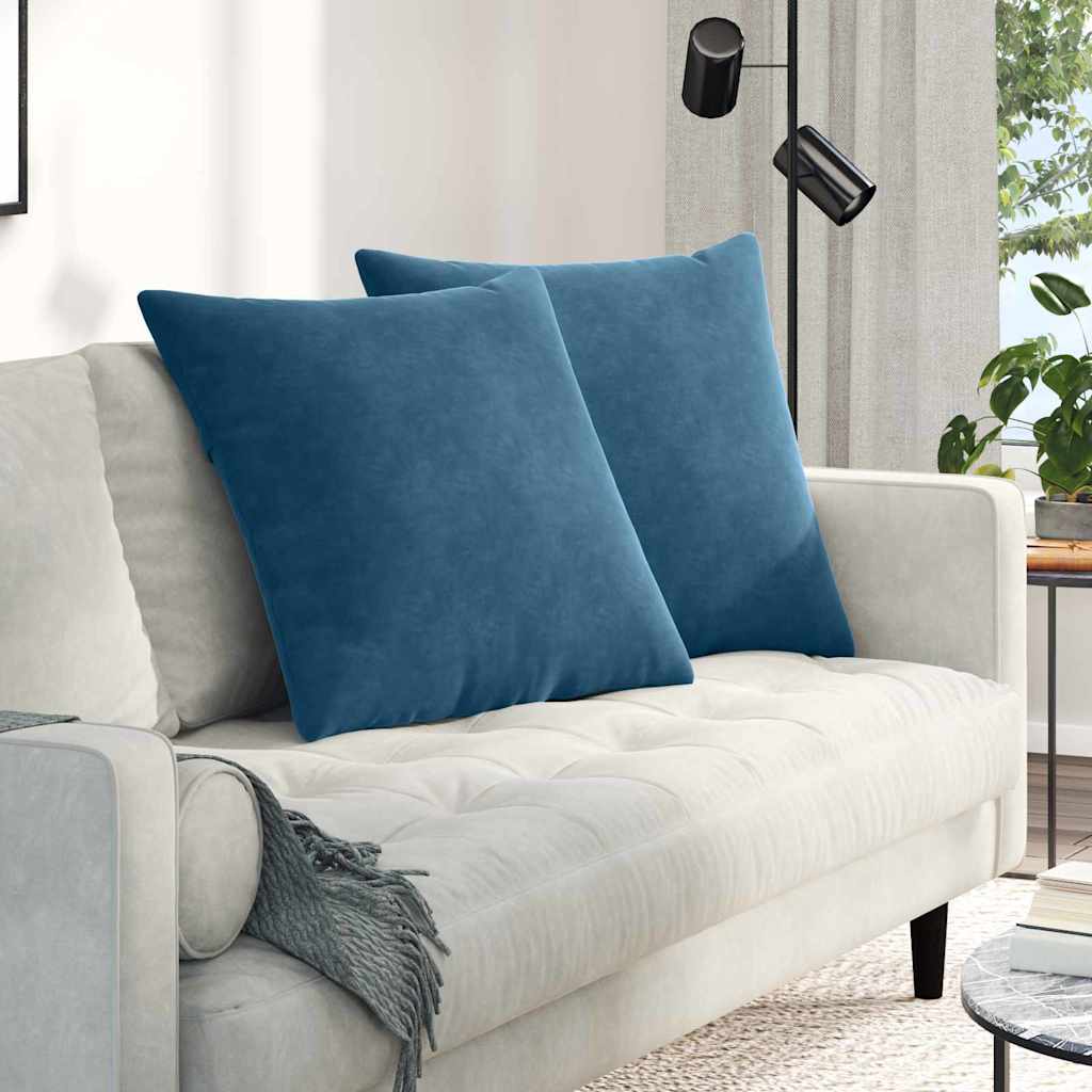 vidaXL Poduszki na sofę 2 pcs Niebieski 80 x 80 cm Tkanina sztruksowa