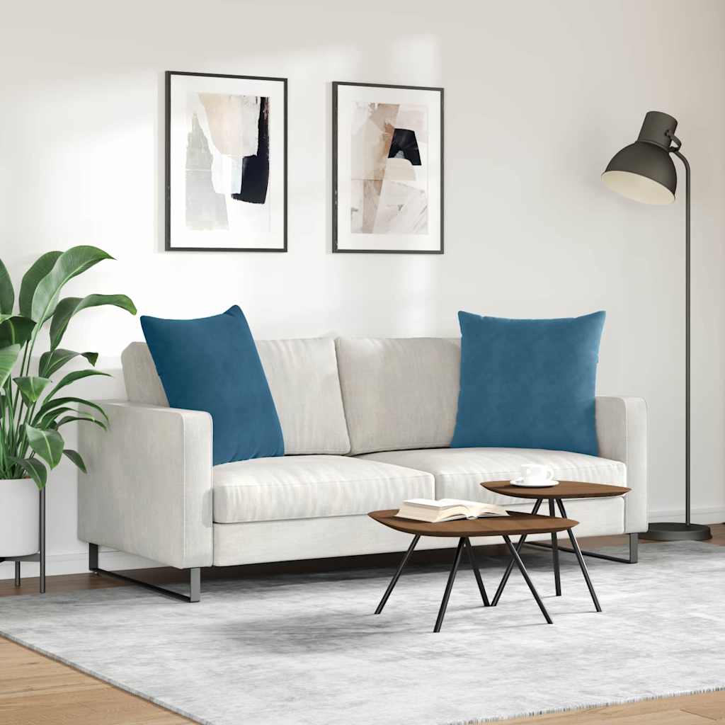 vidaXL Poduszki na sofę 2 pcs Niebieski 80 x 80 cm Tkanina sztruksowa