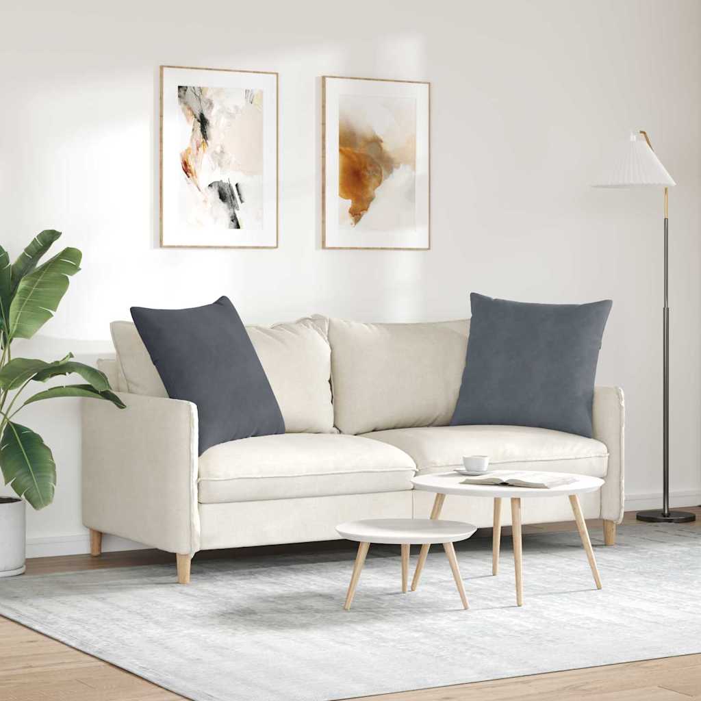 vidaXL Poduszki na sofę 2 pcs Ciemnoszary 80 x 80 cm