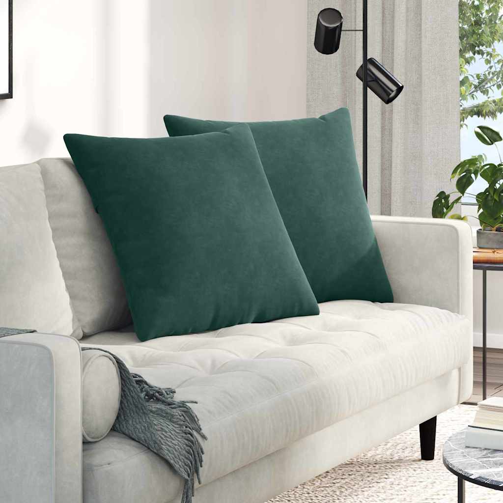 vidaXL Poduszki na sofę 2 pcs Ciemna zieleń 80 x 80 cm