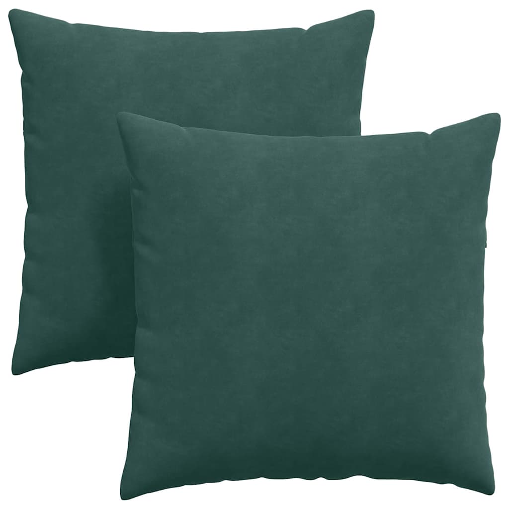 vidaXL Poduszki na sofę 2 pcs Ciemna zieleń 80 x 80 cm