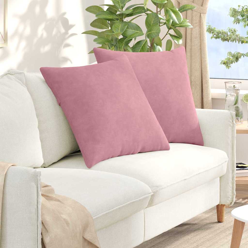 vidaXL Poduszki na sofę 2 pcs Różowy 80 x 80 cm Tkanina sztruksowa