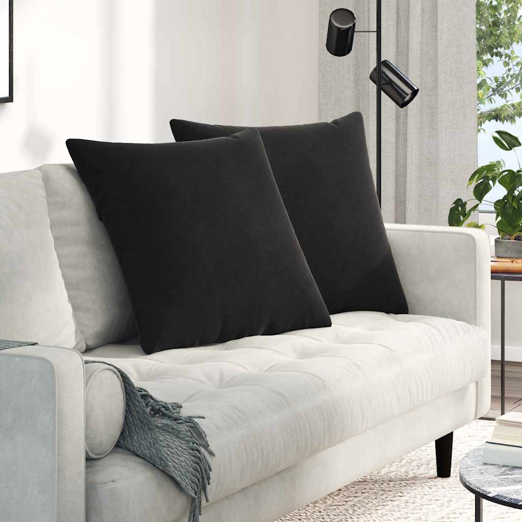 vidaXL Poduszki na sofę 2 pcs Czarny 80 x 80 cm Tkanina sztruksowa