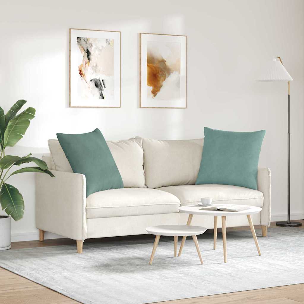 vidaXL Poduszki na sofę 2 pcs Zielony morski 80 x 80 cm