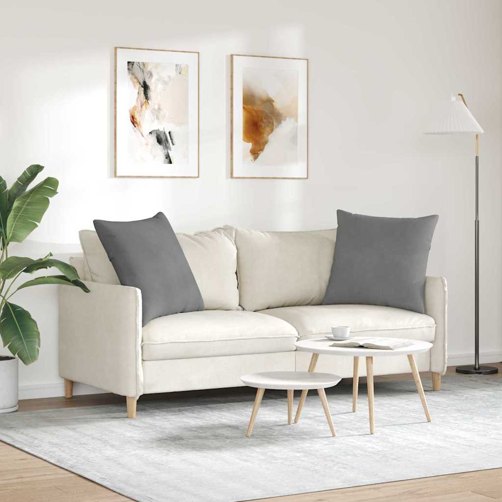 vidaXL Poduszki na sofę 2 pcs Ciemnoszary 80 x 80 cm tkanina