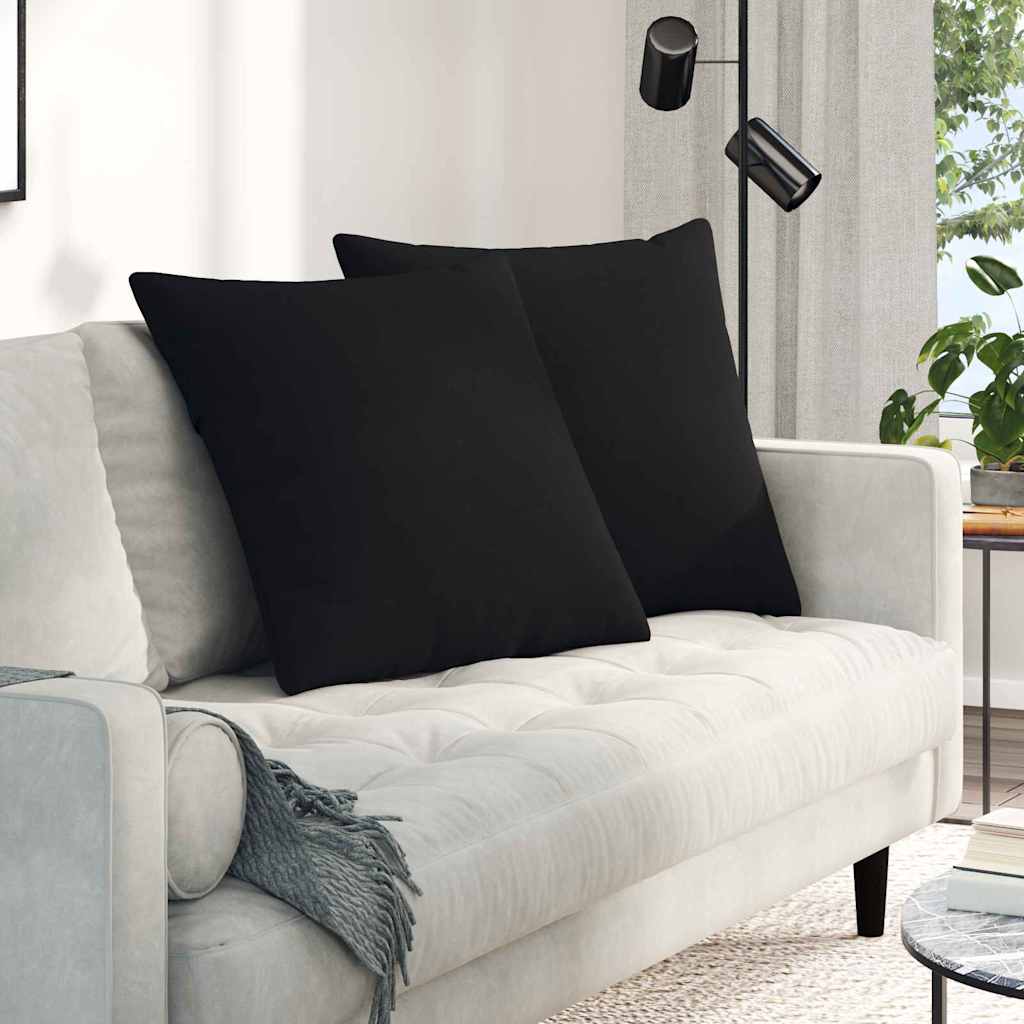 vidaXL Poduszki na sofę 2 pcs Czarny 80 x 80 cm tkanina