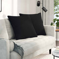 vidaXL Poduszki na sofę 2 pcs Czarny 80 x 80 cm tkanina