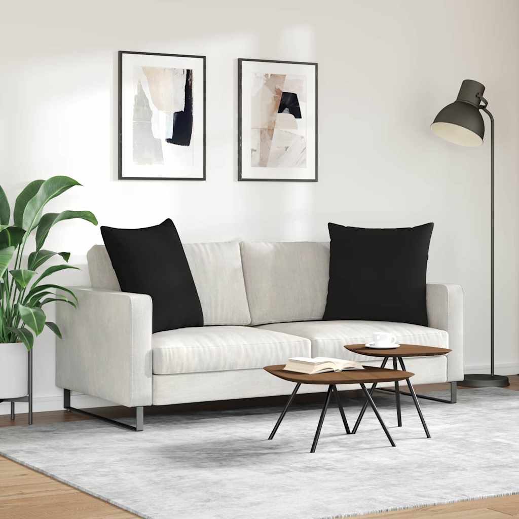 vidaXL Poduszki na sofę 2 pcs Czarny 80 x 80 cm tkanina