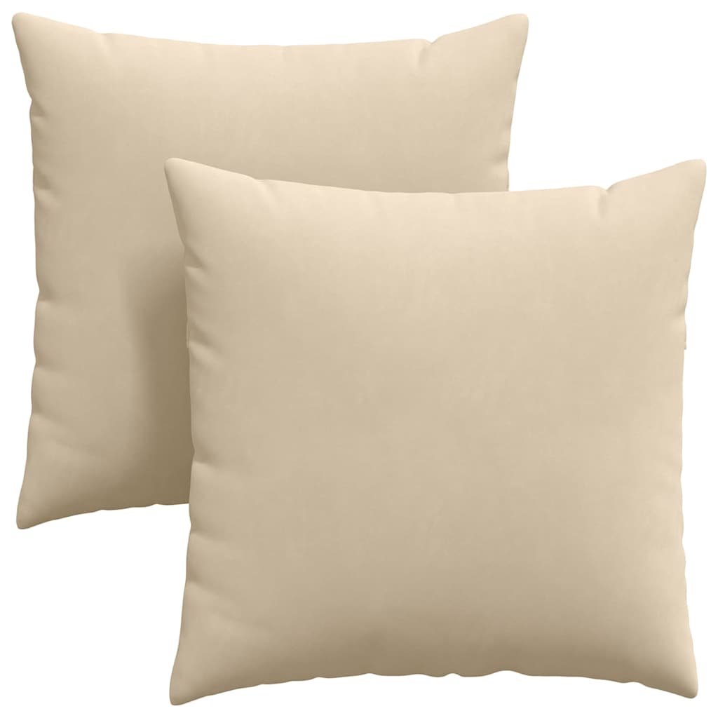 vidaXL Poduszki na sofę 2 pcs Kremowy 80 x 80 cm tkanina