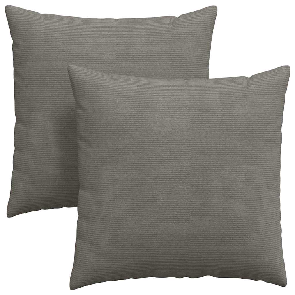 vidaXL Poduszki na sofę 2 pcs Jasnoszary 80 x 80 cm Tkanina sztruksowa