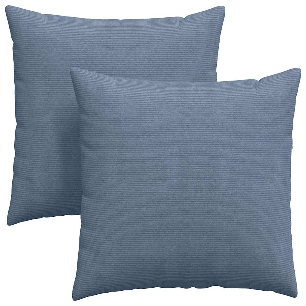 vidaXL Poduszki na sofę 2 pcs Niebieski 80 x 80 cm Tkanina sztruksowa