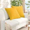 vidaXL Poduszki na sofę 2 pcs Jasnożółty 80 x 80 cm Tkanina sztruksowa