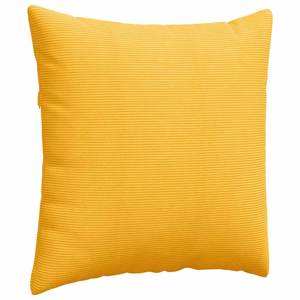 vidaXL Poduszki na sofę 2 pcs Jasnożółty 80 x 80 cm Tkanina sztruksowa