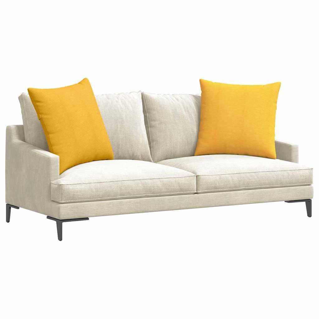 vidaXL Poduszki na sofę 2 pcs Jasnożółty 80 x 80 cm Tkanina sztruksowa