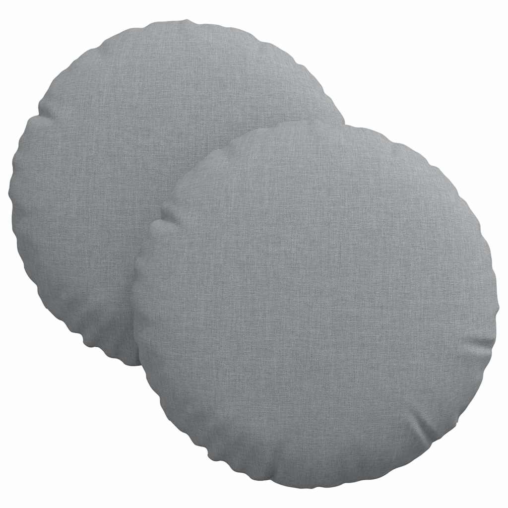 vidaXL Poduszki na siedziska 2 pcs Jasnoszary Ø30 x 13 cm tkanina
