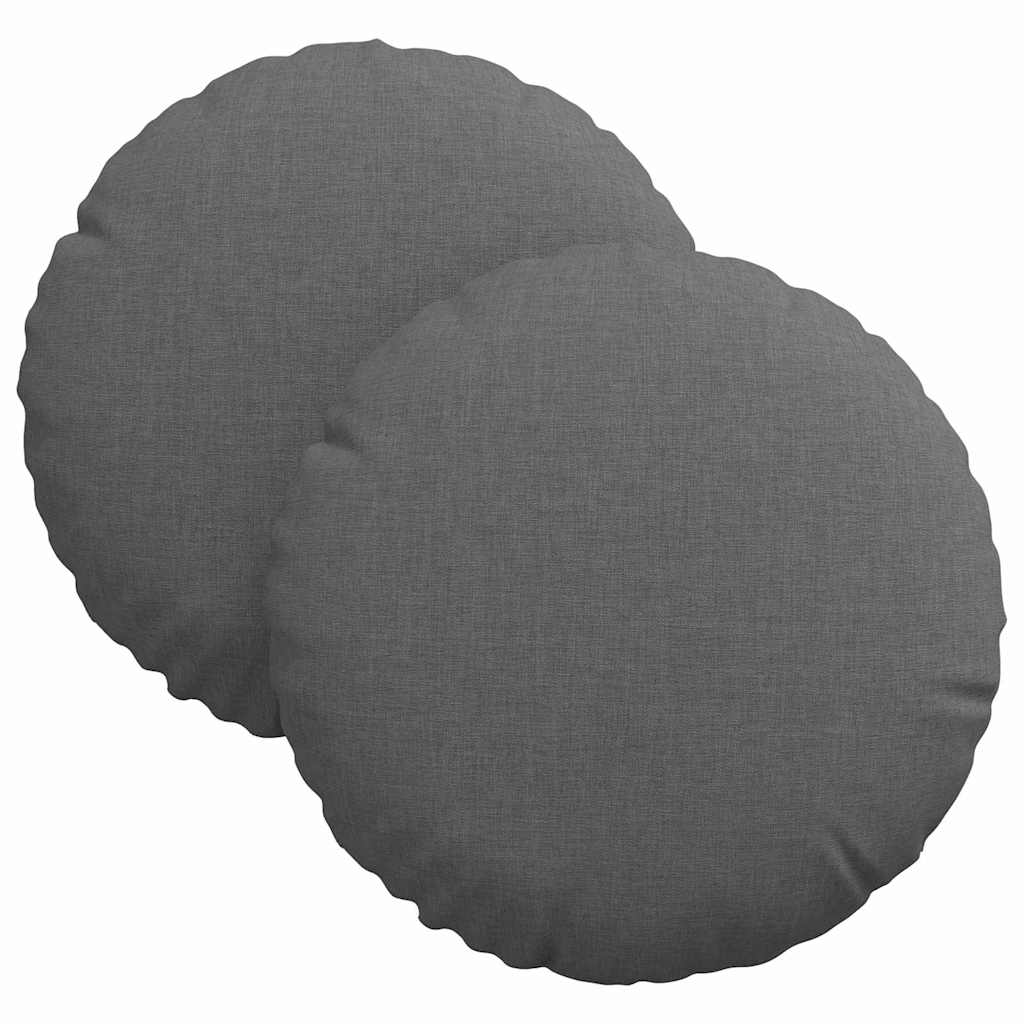 vidaXL Poduszki na siedziska 2 pcs Ciemnoszary Ø30 x 13 cm tkanina