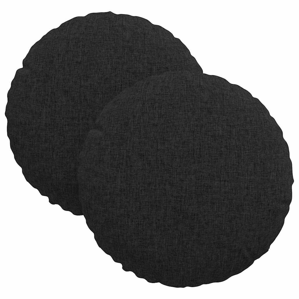 vidaXL Poduszki na siedziska 2 pcs Czarny Ø30 x 13 cm tkanina