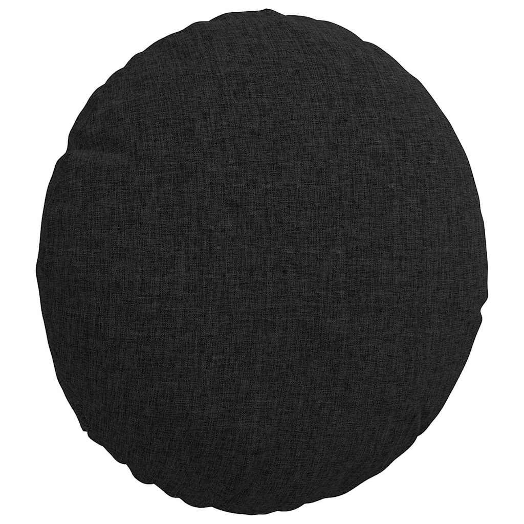 vidaXL Poduszki na siedziska 2 pcs Czarny Ø30 x 13 cm tkanina