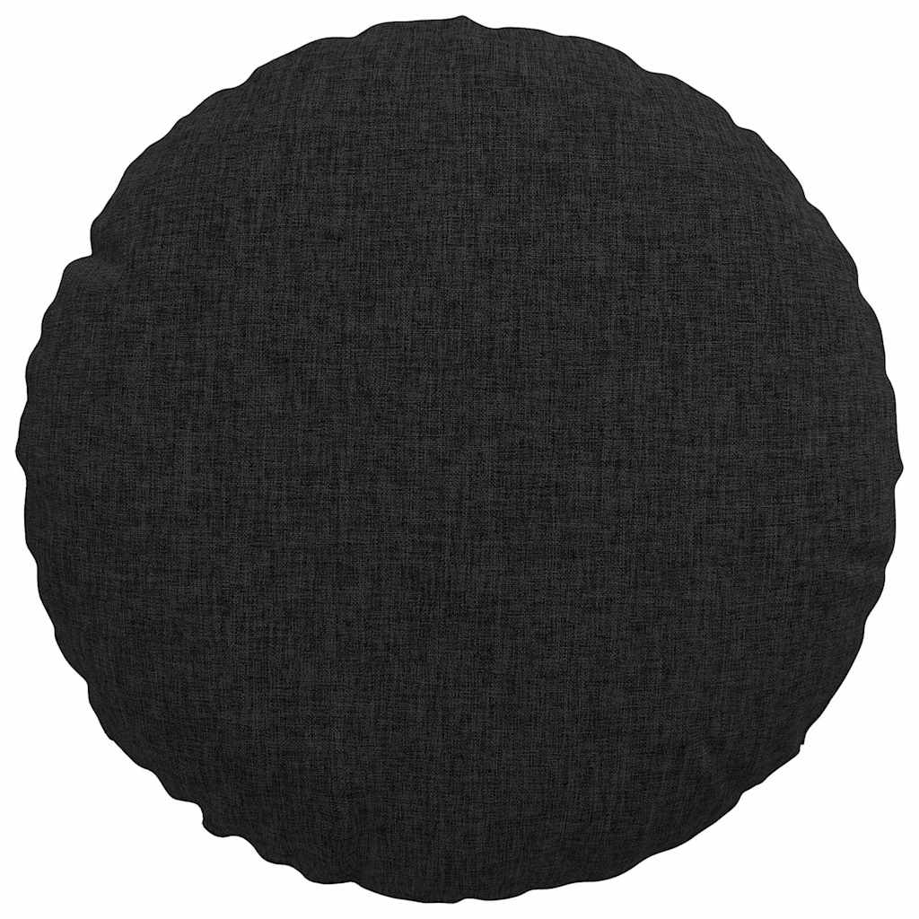 vidaXL Poduszki na siedziska 2 pcs Czarny Ø30 x 13 cm tkanina