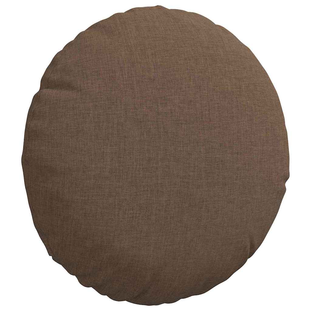 vidaXL Poduszki na siedziska 2 pcs Brązowy Ø30 x 13 cm tkanina