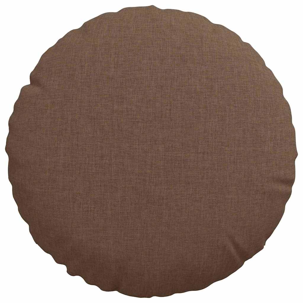 vidaXL Poduszki na siedziska 2 pcs Brązowy Ø30 x 13 cm tkanina