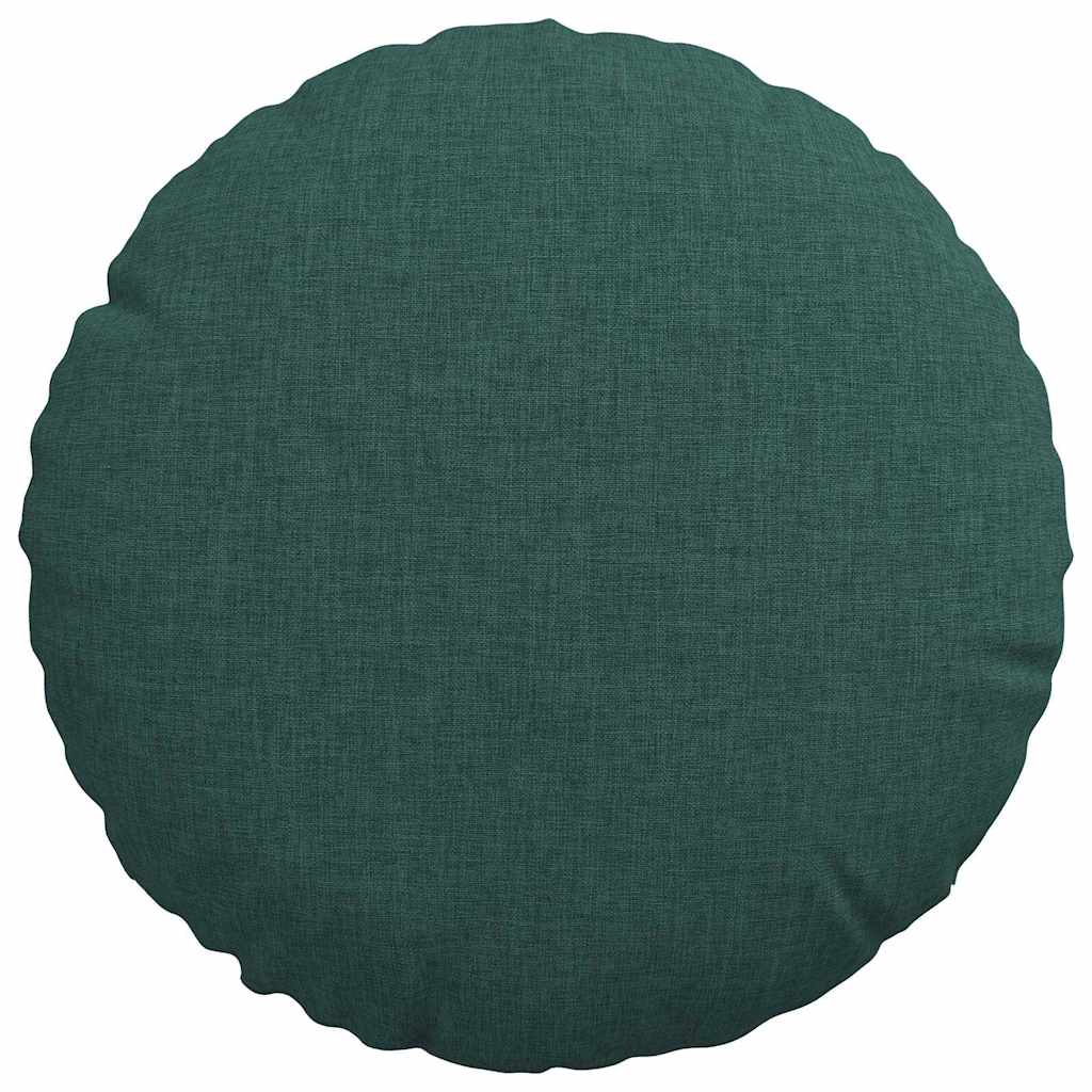 vidaXL Poduszki na siedziska 2 pcs Ciemna zieleń Ø30 x 13 cm tkanina