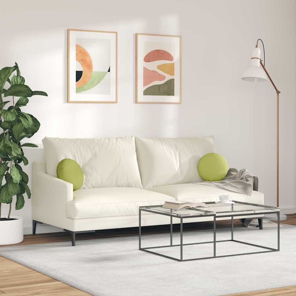 vidaXL Poduszki na siedziska 2 pcs Jasnozielony Ø30 x 13 cm tkanina