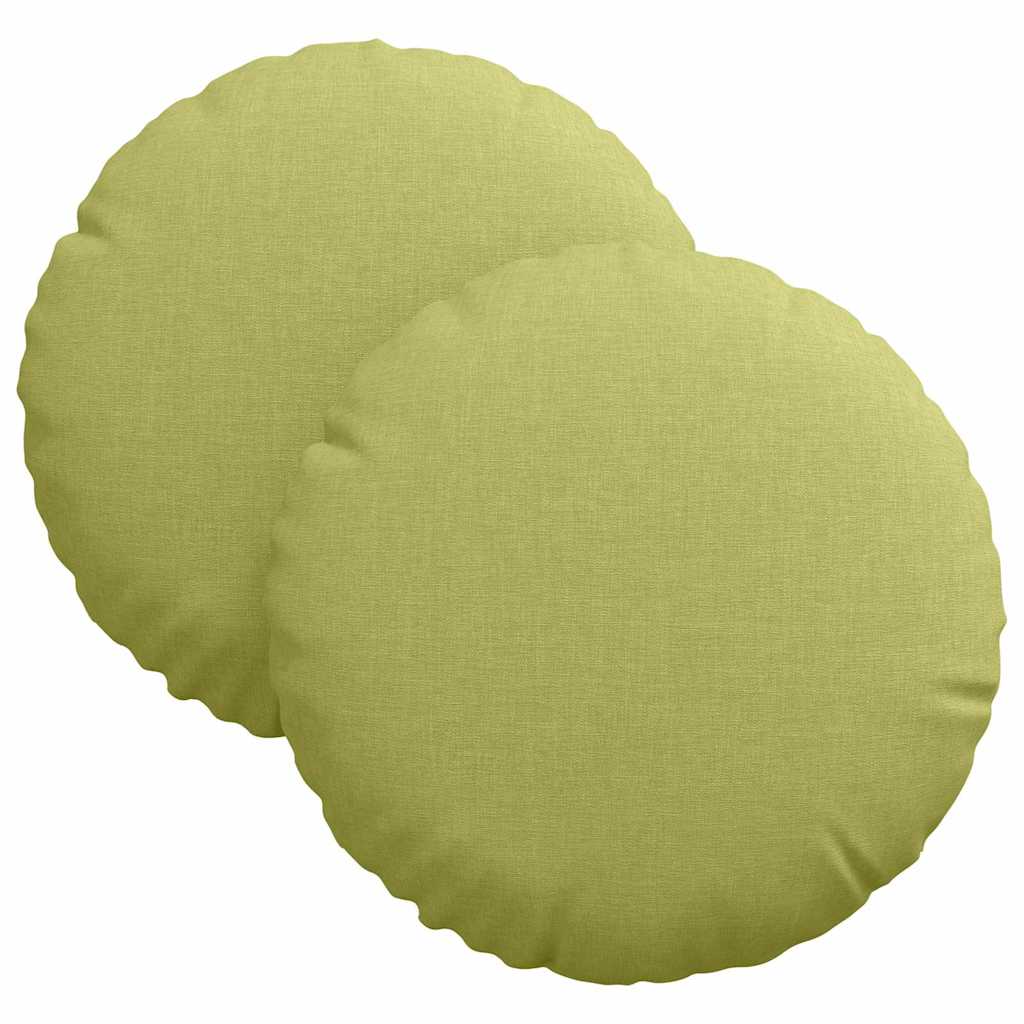 vidaXL Poduszki na siedziska 2 pcs Jasnozielony Ø30 x 13 cm tkanina