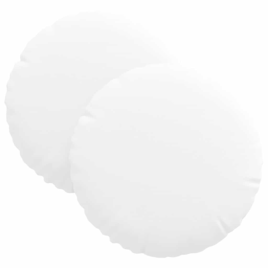 vidaXL Poduszki na siedziska 2 pcs Biały Ø30 x 13 cm tkanina