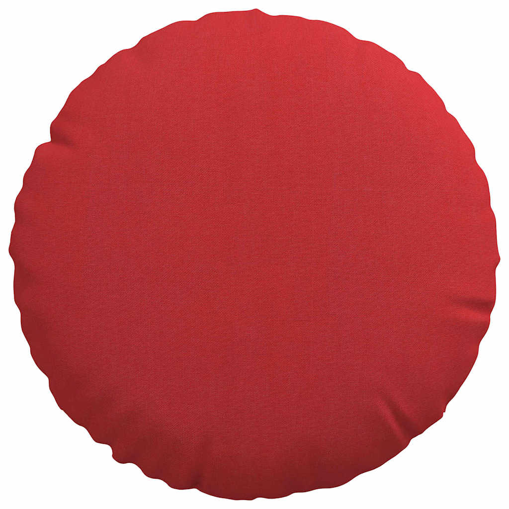 vidaXL Poduszki na siedziska 2 pcs Czerwony Ø30 x 13 cm tkanina