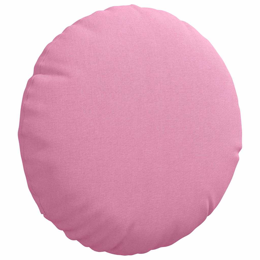 vidaXL Poduszki na siedziska 2 pcs Różowy Ø30 x 13 cm tkanina