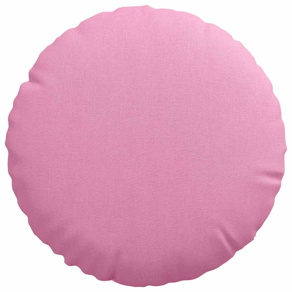 vidaXL Poduszki na siedziska 2 pcs Różowy Ø30 x 13 cm tkanina