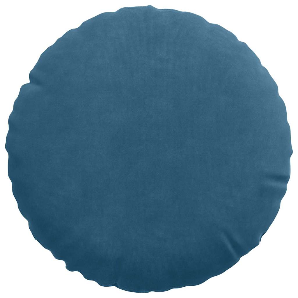 vidaXL Poduszki na siedziska 2 pcs Niebieski Ø30 x 13 cm Aksamit