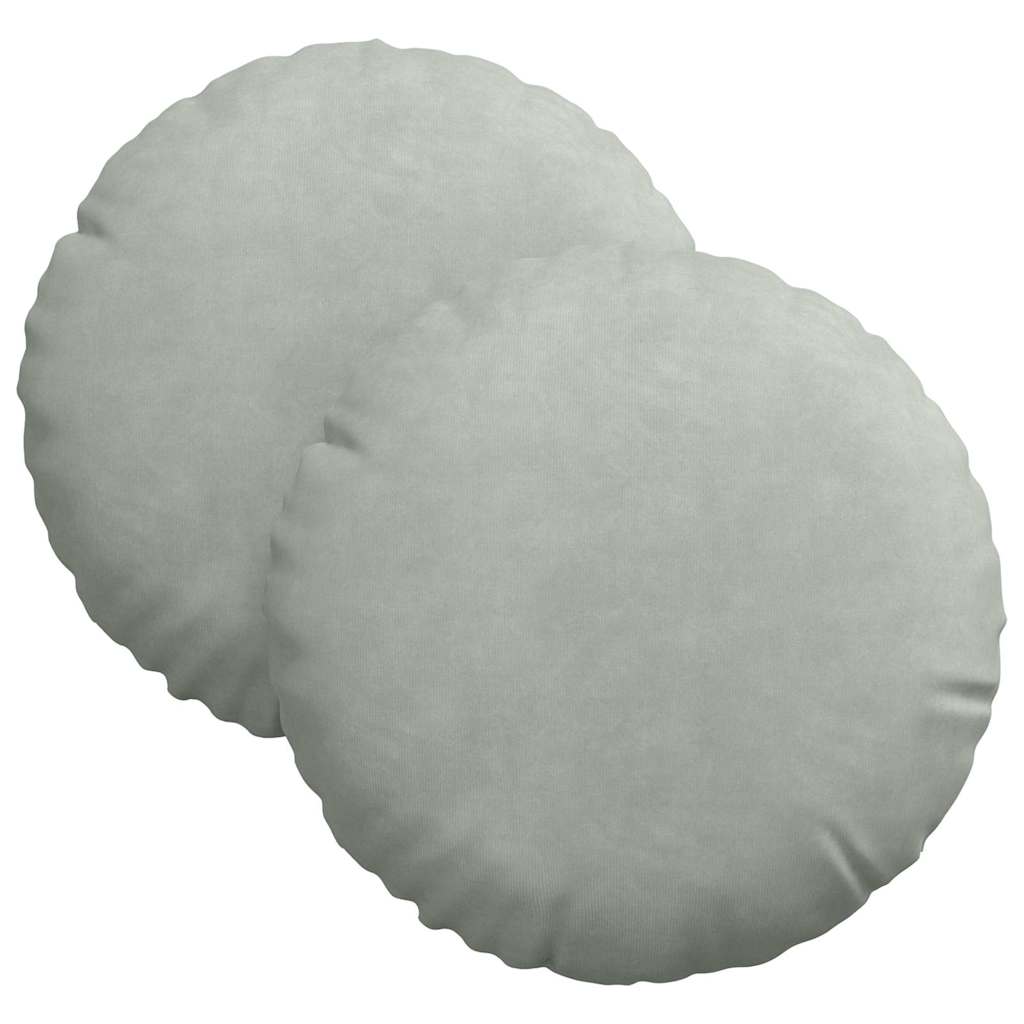 vidaXL Poduszki na siedziska 2 pcs Jasnoszary Ø30 x 13 cm Aksamit