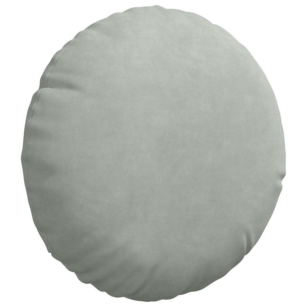 vidaXL Poduszki na siedziska 2 pcs Jasnoszary Ø30 x 13 cm Aksamit