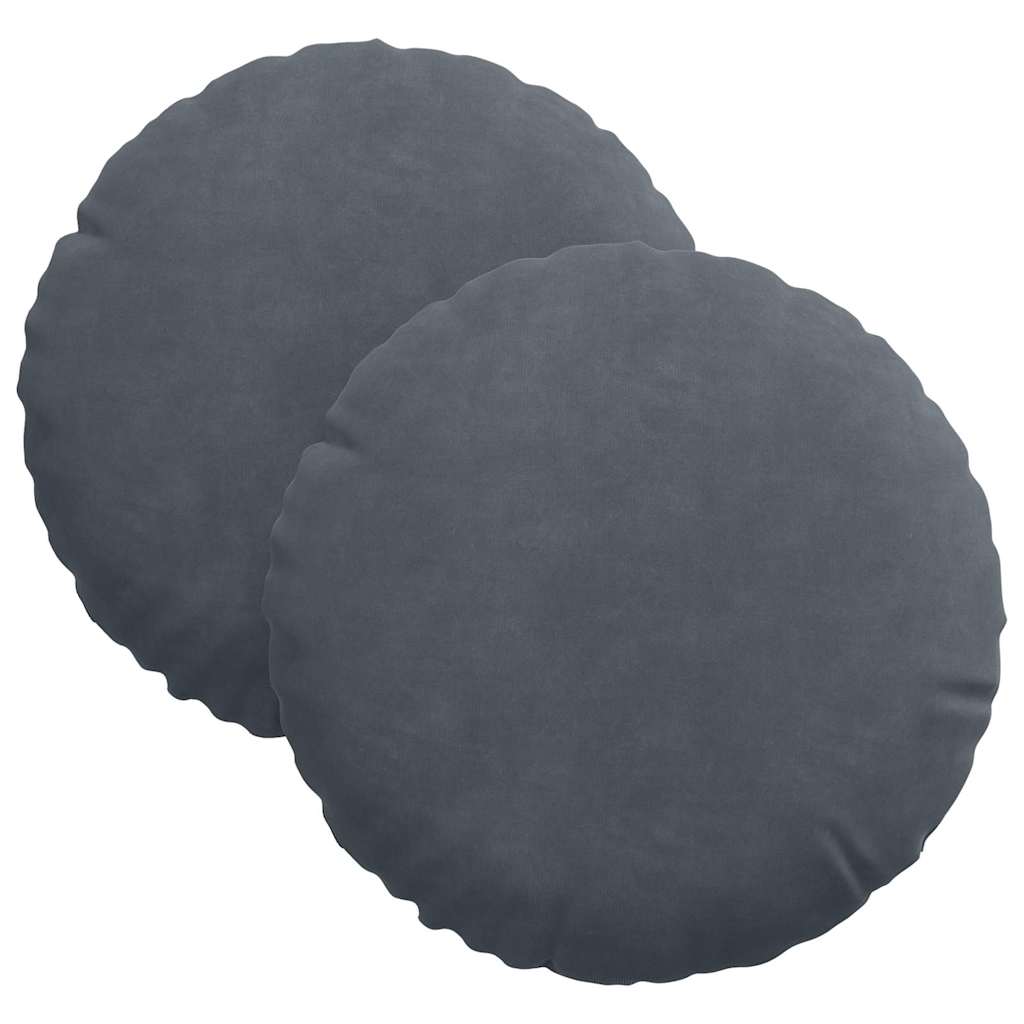 vidaXL Poduszki na siedziska 2 pcs Ciemnoszary Ø30 x 13 cm Aksamit