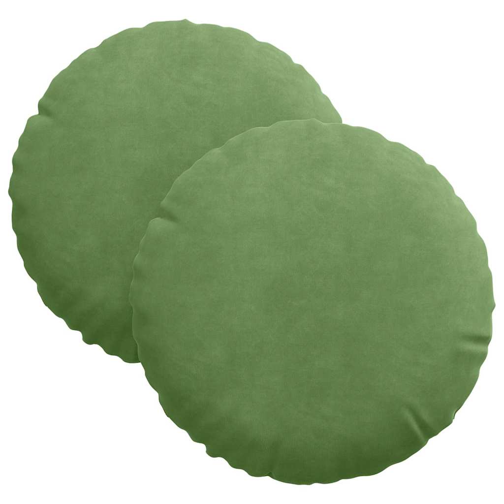 vidaXL Poduszki na siedziska 2 pcs Jasnozielony Ø30 x 13 cm Aksamit